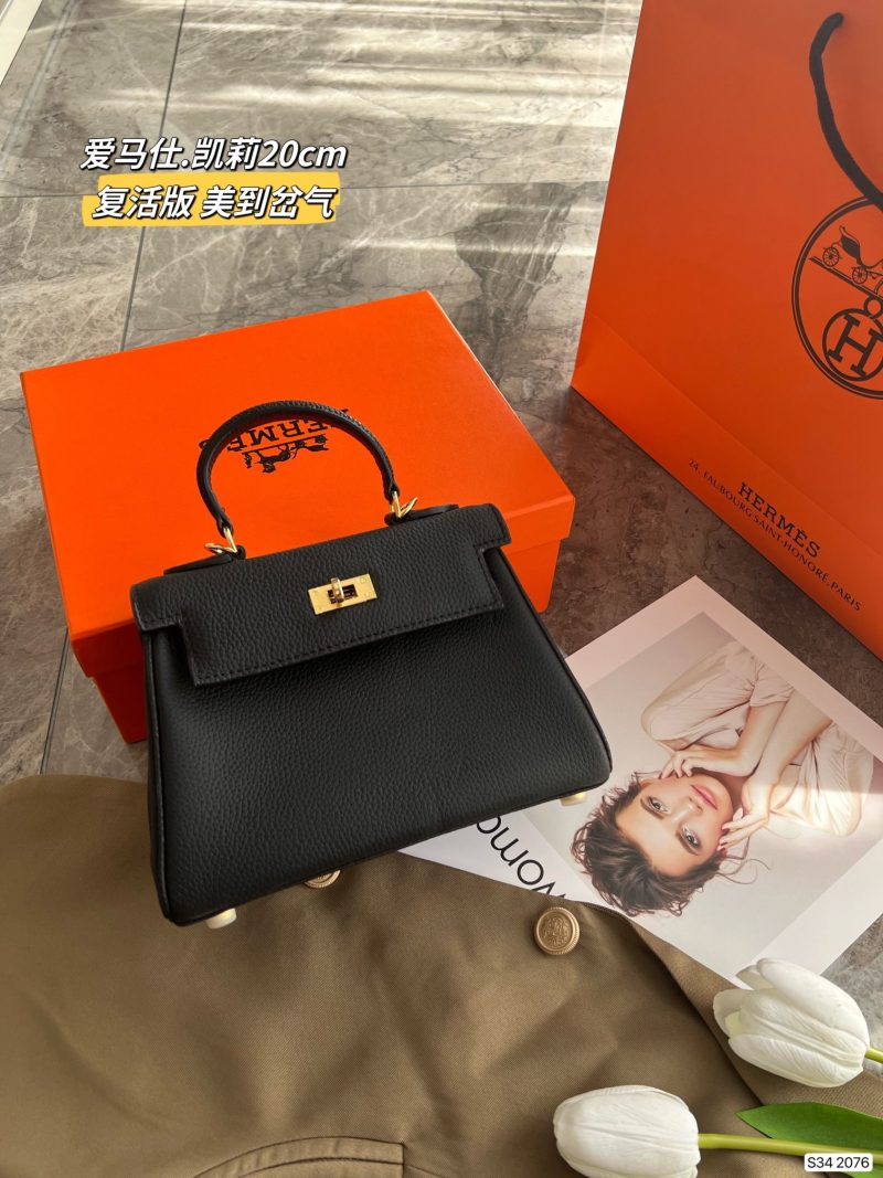 Comes with box Hermes pure leather Kelly bag~