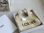 Loewe new summer straw woven bag Basket Bag vegetable basket woven leather shopping bag beach  ️vacation ⛱️ handbag. Size: 30 25cm