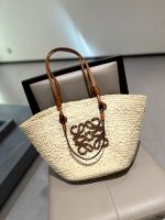 ewe Loewe straw woven tote summer new straw bag Basket Bag woven shopping bag beach  ️vacation ⛱️ handbag. Size 35.25