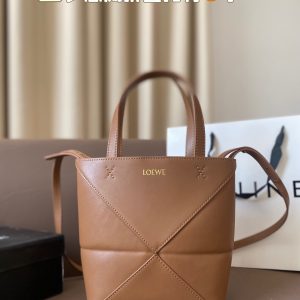 Wet Pure Leather Folding Tote