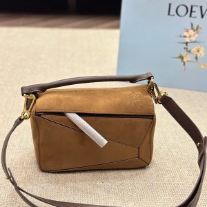 Imported first-layer cowhide ewe new model display Loewe geometric bag