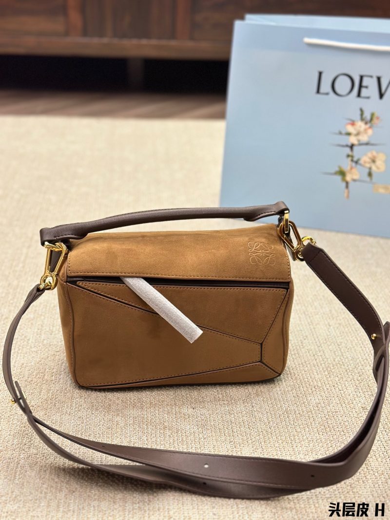 Imported first-layer cowhide ewe new model display Loewe geometric bag