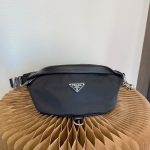 Prada Nylon Triangular Logo Waist Bag  Crossbody Chest Bag Made of Original Canvas Material   Top Workmanship High-End Goods  Receipt