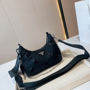 Small Prada three-in-one Internet celebrity same style portable crossbody waist bag multi-purpose PRADA hot model original development [strong] [strong] summer hot model beautiful [Lightning] [Lightning] Love [color] [color] original washed cloth feels very good Exclusive silk screen logo