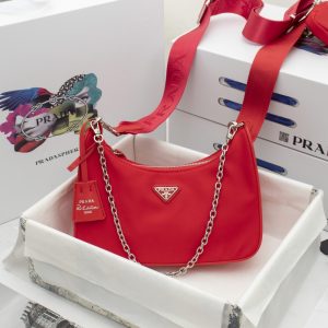 ?Grade Original】 Prada’s new nylon Hobo handbag/underarm bag