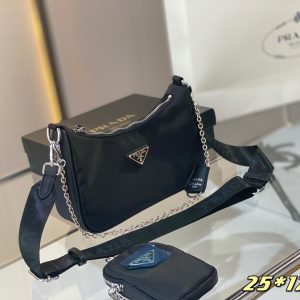 Prada three-piece set of internet celebrity's same style hand-held cross-body waist bag multi-purpose PRADA hot model original development [strong] [strong] summer hot model