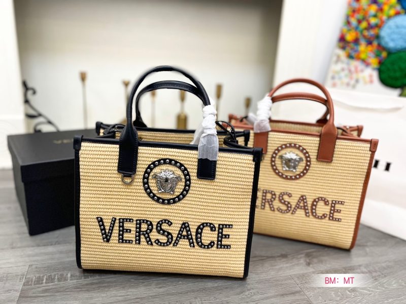 Comes with box Versace woven tote bag