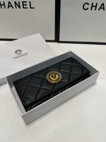 Color Black Size 19x10 Versace’s popular cowhide two-fold wallet style