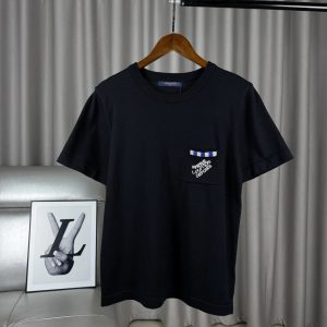 Best-Selling Louis Vuitton Short Sleeve Black Knit Logo Luxury